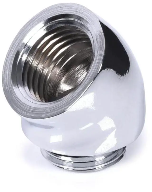 Alt view image 3 of 4 - Alphacool Eiszapfen Angled Adaptor 45 G1/4 OT to G1/4 IT - Chrome (17591)