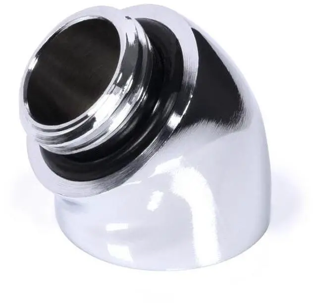 Alt view image 4 of 4 - Alphacool Eiszapfen Angled Adaptor 45 G1/4 OT to G1/4 IT - Chrome (17591)