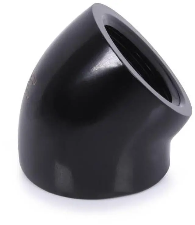 Alt view image 5 of 7 - Alphacool Eiszpafen L-connector 45 G1/4 IT to G1/4 IT - Black, Brass (17592)