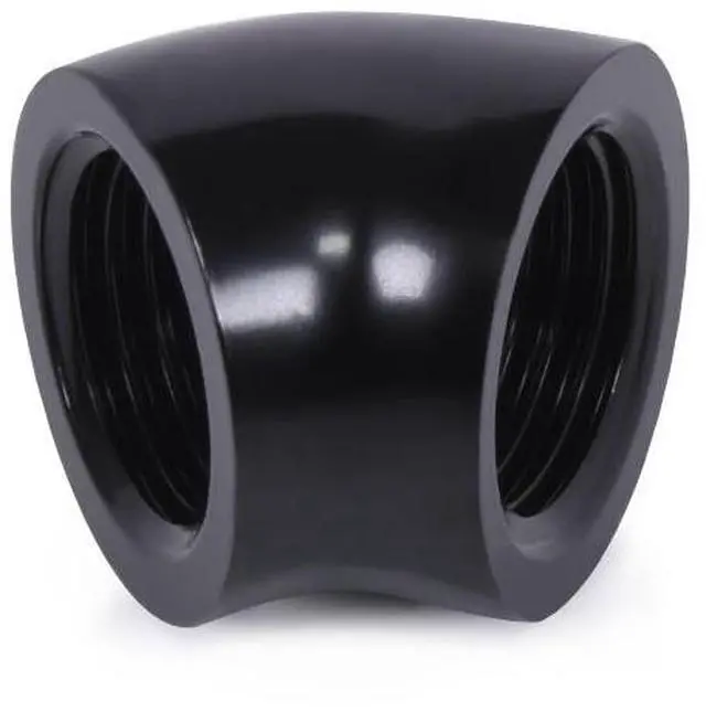 Alt view image 7 of 7 - Alphacool Eiszpafen L-connector 45 G1/4 IT to G1/4 IT - Black, Brass (17592)