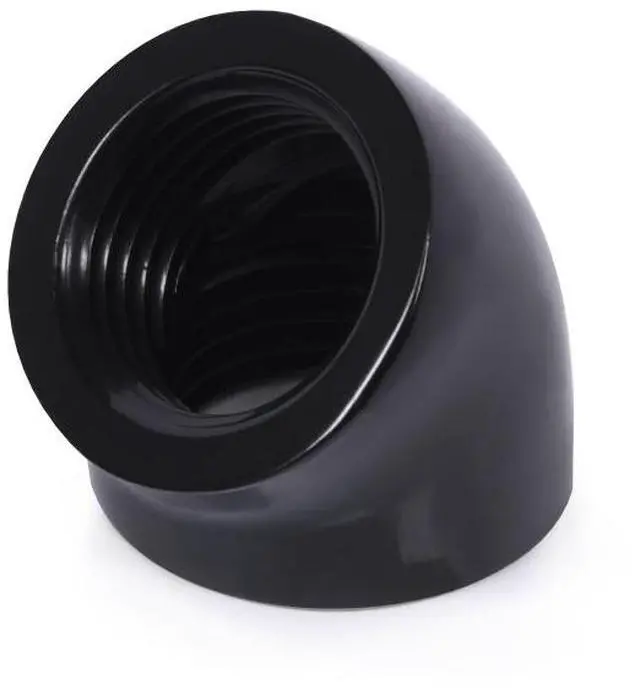 Alt view image 6 of 7 - Alphacool Eiszpafen L-connector 45 G1/4 IT to G1/4 IT - Black, Brass (17592)