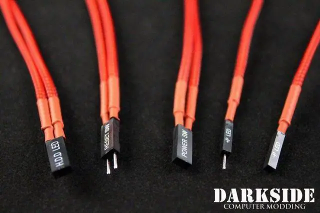 Alt view image 5 of 6 - Darkside Front Panel I/O Connection Kit - UV Red (DS-0219)