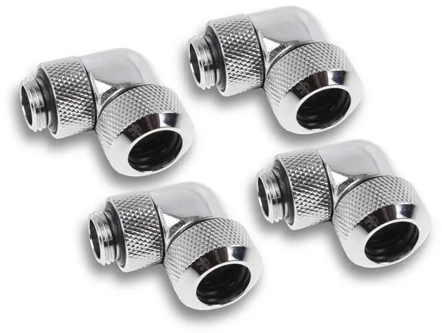 Alt view image 6 of 8 - Alphacool Eiszapfen 13mm HardTube Compression Fitting 90 Rotary G1/4 for Acryl/Brass Tubes -Chrome (1022482)