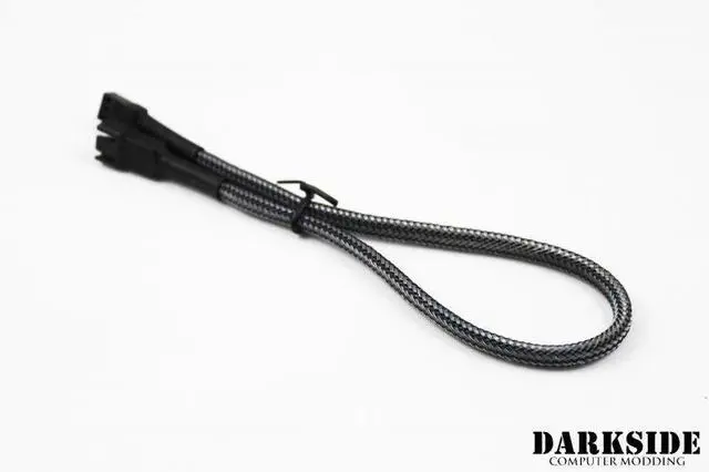 Alt view image 3 of 4 - Darkside 3-Pin 30cm (12") M/F Fan Sleeved Cable - Graphite Metallic (DS-0241)