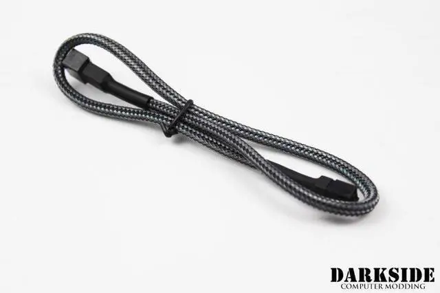 Alt view image 4 of 5 - Darkside 3-Pin 40cm (16") M/F Fan Sleeved Cable - Graphite Metallic (DS-0245)