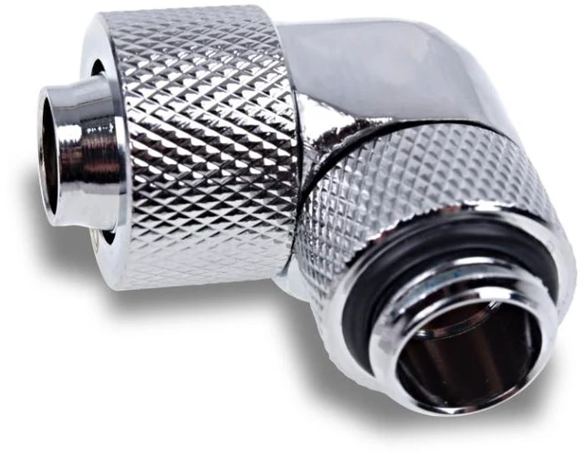 Alt view image 6 of 12 - Alphacool Eiszapfen 13/10mm Compression Fitting 90 Rotatable G1/4 - Chrome - Four Pack (17312)