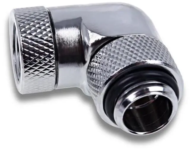 Alt view image 7 of 8 - Alphacool Eiszapfen Angled Adaptor 90 G1/4 OT to G1/4 IT - Chrome - Four Pack (17617)