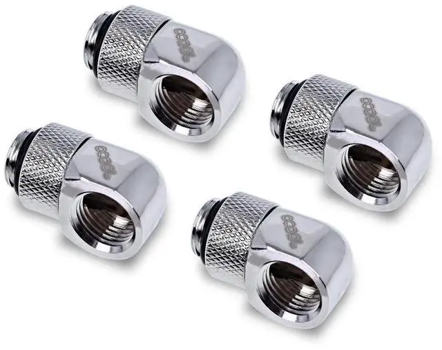 Alt view image 5 of 8 - Alphacool Eiszapfen L-Connector Rotatable G1/4 OT to G1/4 IT - Chrome - Four Pack (17616)