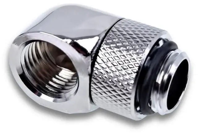 Alt view image 6 of 8 - Alphacool Eiszapfen L-Connector Rotatable G1/4 OT to G1/4 IT - Chrome - Four Pack (17616)