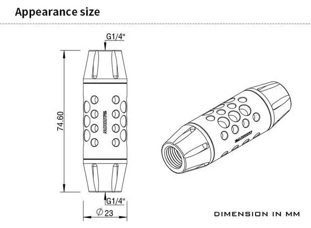 Alt view image 3 of 3 - Barrow G1/4" Kepler Series Filter - Black (GLA-K1)