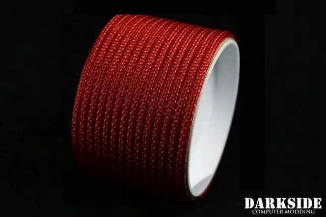 Alt view image 3 of 4 - Darkside 4mm (5/32") High Density Cable Sleeving - Metallic Red (DS-0771)