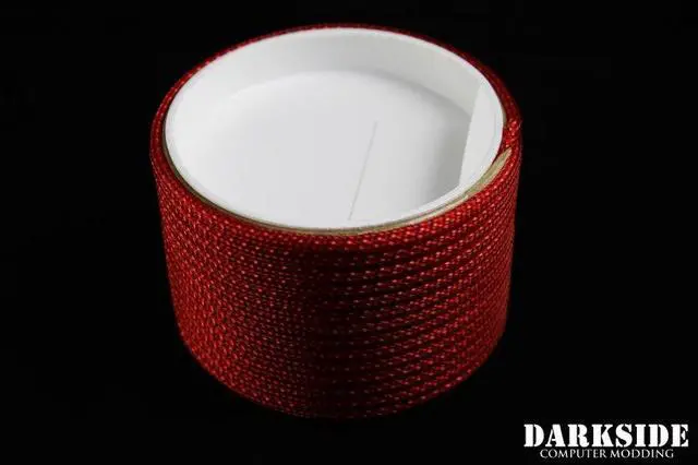 Alt view image 4 of 4 - Darkside 4mm (5/32") High Density Cable Sleeving - Metallic Red (DS-0771)
