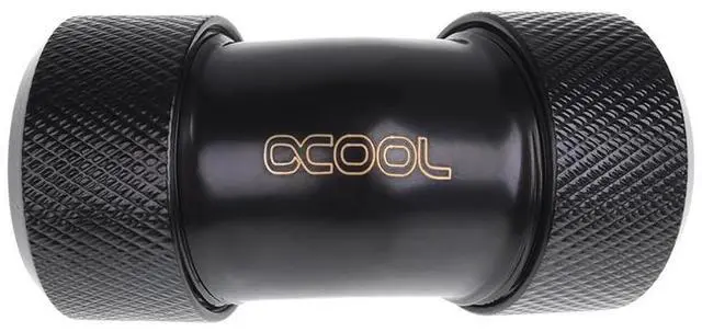 Alt view image 12 of 12 - Alphacool Eiszapfen 16mm HardTube Compression Fitting 45° L-connector for Plexi- Brass Tubes - Knurled - Deep Black (17405)