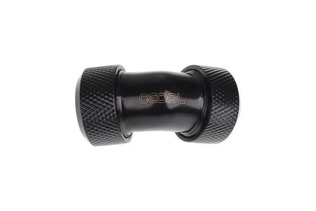 Alt view image 11 of 11 - Alphacool Eiszapfen 13mm HardTube Compression Fitting 45° L-connector for Plexi- Brass Tubes - Knurled - Deep Black (17403)