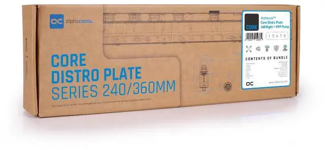 Alt view image 7 of 7 - Alphacool Core Distro Plate 240 Right with VPP Pump (15478)