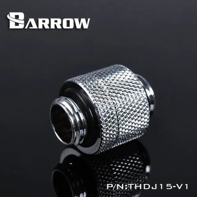 Alt view image 4 of 6 - Barrow G1/4" 15mm Male to Male Extension Fitting with Micro Adjustment - Silver (THDJ15-V1-Silver)
