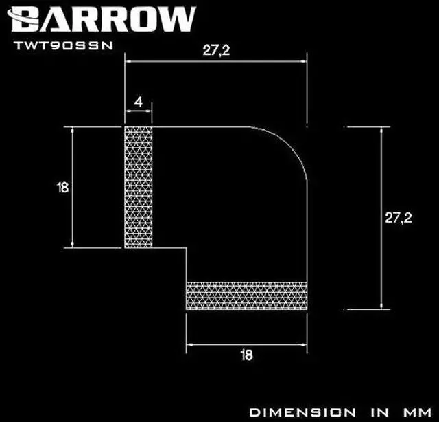 Alt view image 4 of 4 - Barrow G1/4" 90 Degree Female to Female Dual Rotary Angled Adaptor Fitting - Black (TWT90SSN)