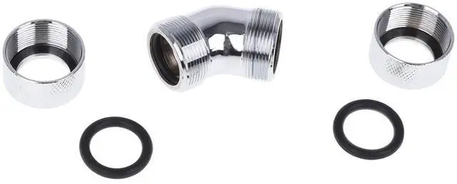 Alt view image 8 of 11 - Alphacool Eiszapfen 16mm HardTube Compression Fitting 45° L-connector - Knurled - Chrome (17404)
