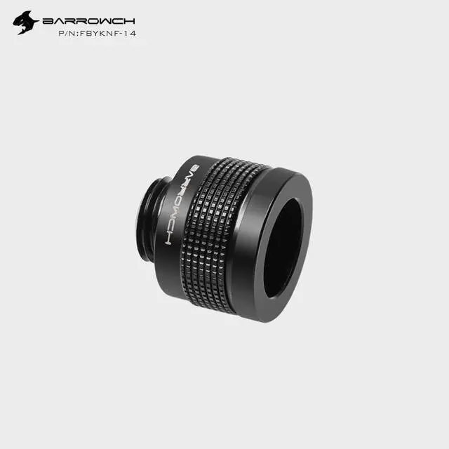 Alt view image 5 of 7 - Barrowch G1/4 14mm Rigid Hardtube Wolverine Anti-Sheeding Fitting- Black (FBYKNF-14)