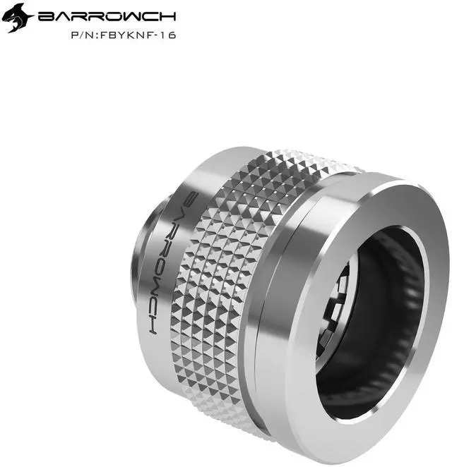 Alt view image 2 of 3 - Barrowch G1/4 16mm Rigid Hardtube Wolverine Anti-Sheeding Fitting- Silver (FBYKNF-16-Silver)