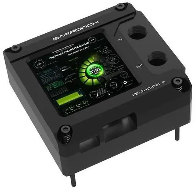 Alt view image 4 of 6 - Barrowch INTEL 115X/X99/X299 CPU Waterblock with HDMI Display Screen POM Edition - Black (FBLTHD-04I V2)