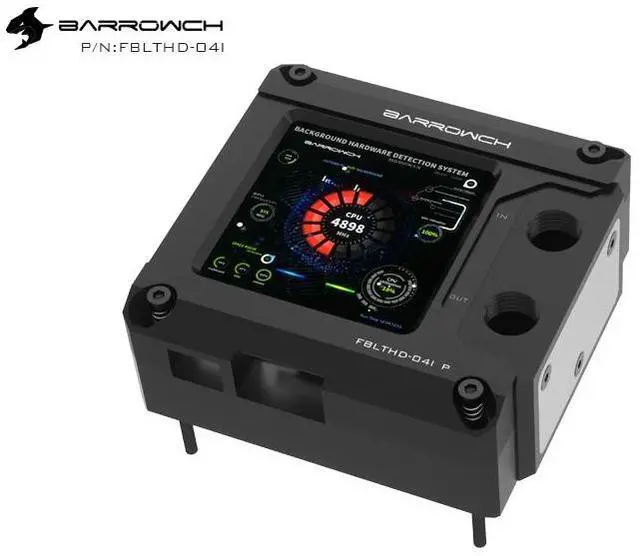 Alt view image 5 of 6 - Barrowch INTEL 115X/X99/X299 CPU Waterblock with HDMI Display Screen POM Edition - Black (FBLTHD-04I V2)