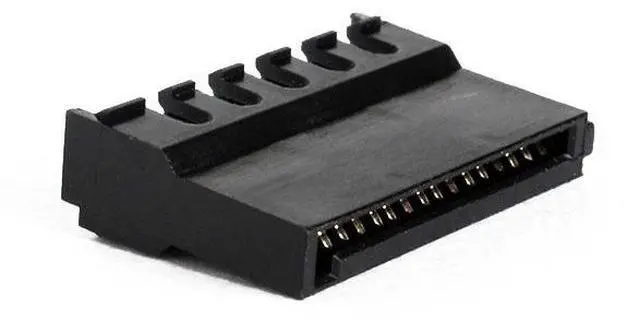 Alt view image 4 of 5 - MMM 5-Pin SATA "Push In' Female Connector - Black (MOD-0248)