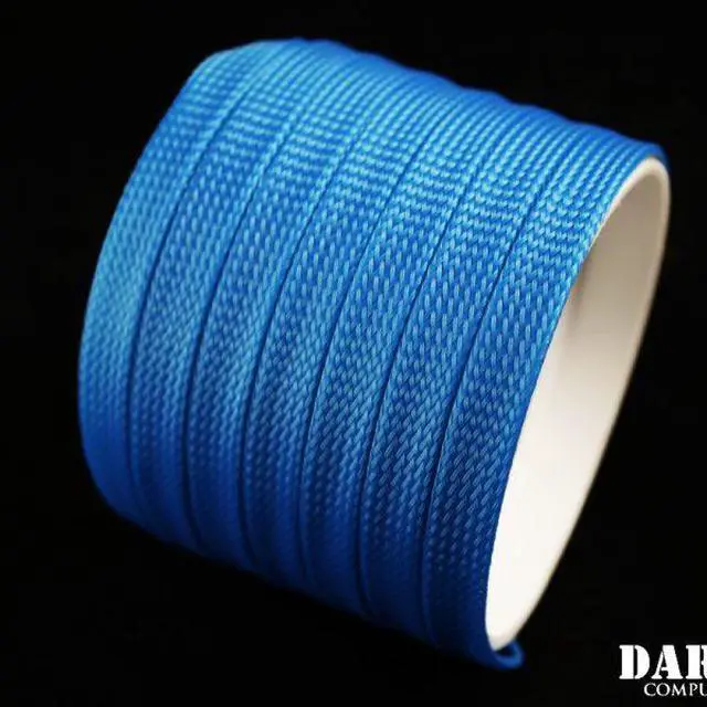 Alt view image 5 of 5 - DarkSide 10mm (3/8") High Density SATA Cable Sleeving - Aqua Blue UV (DS-0758)
