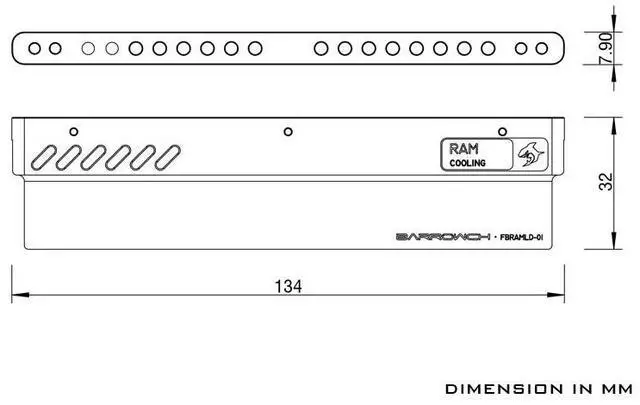 Alt view image 6 of 6 - Barrowch DDR5 RAM Single Dimm Heatsink - Black (FBRAMLD-01)