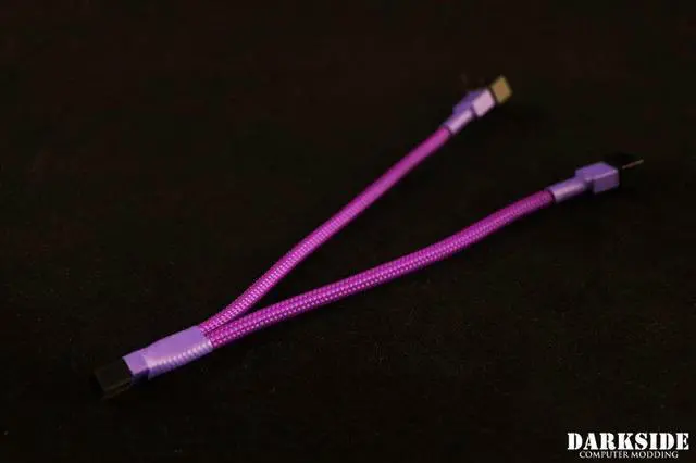 Alt view image 3 of 4 - Darkside 3-Pin Dual Fan Power Y-Cable Splitter - Purple (DS-0913)