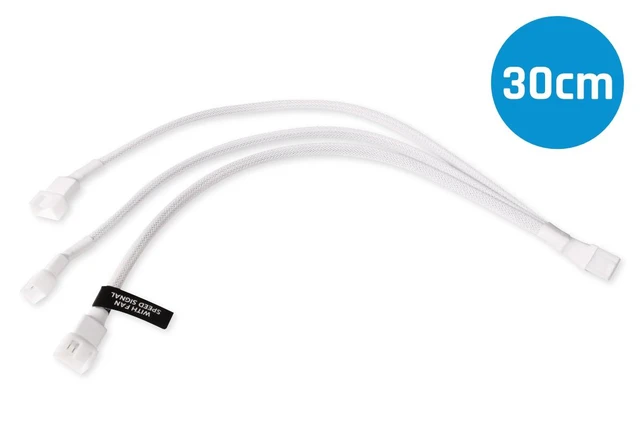 Alt view image 3 of 4 - Alphacool Y-Splitter 4-Pin to 3x 4-Pin PWM Cable - 30cm - White (18726)