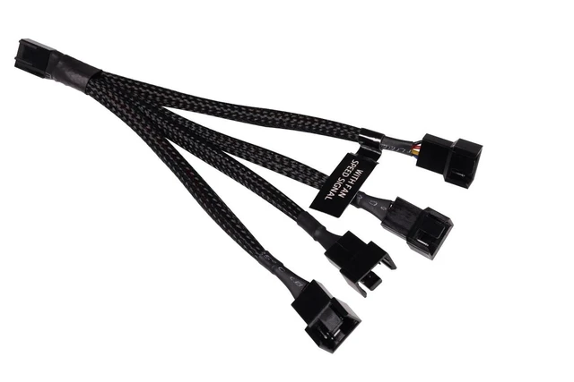 Alt view image 2 of 5 - Alphacool Y-Splitter 4-Pin to 4x 4-Pin PWM Cable - 15cm - Black (18682)