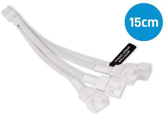 Alt view image 3 of 4 - Alphacool Y-Splitter 4-Pin to 4x 4-Pin PWM Cable - 15cm - White (18728)