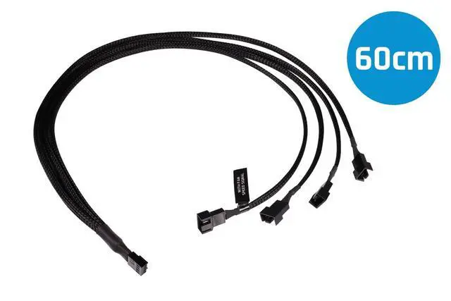 Alt view image 4 of 6 - Alphacool Y-Splitter 4-Pin to 4x 4-Pin PWM Cable - 60cm - Black (18684)