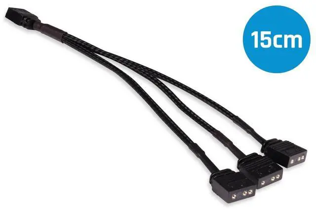Alt view image 5 of 7 - Alphacool Y-Splitter aRGB 3-Pin to 3x 3-Pin Cable - 15cm (18709)