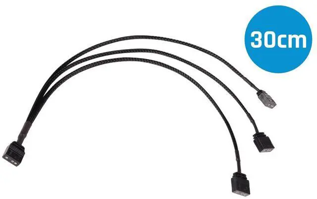 Alt view image 5 of 7 - Alphacool Y-Splitter aRGB 3-Pin to 3x 3-Pin Cable - 30cm (18708)