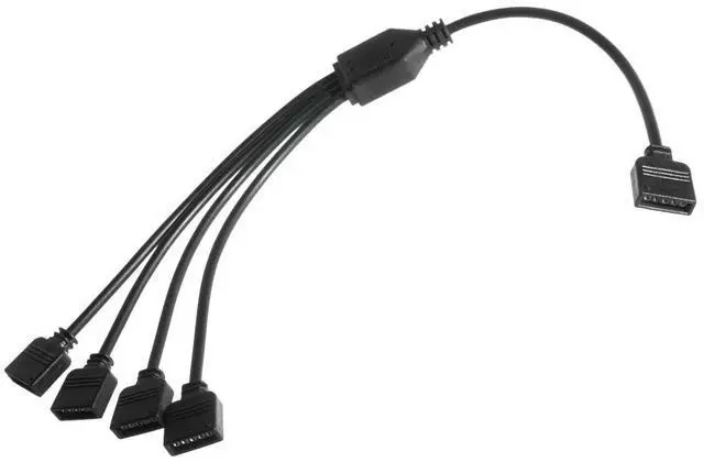 Alt view image 4 of 5 - ModMyMods 5-Pin Female RGBW LED Strip 4-Way Splitter Cable - Black (MOD-0259)