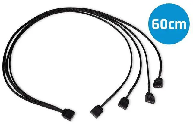 Alt view image 5 of 7 - Alphacool Y-Splitter aRGB 3-Pin to 4x 3-Pin Cable - 60cm (18712)