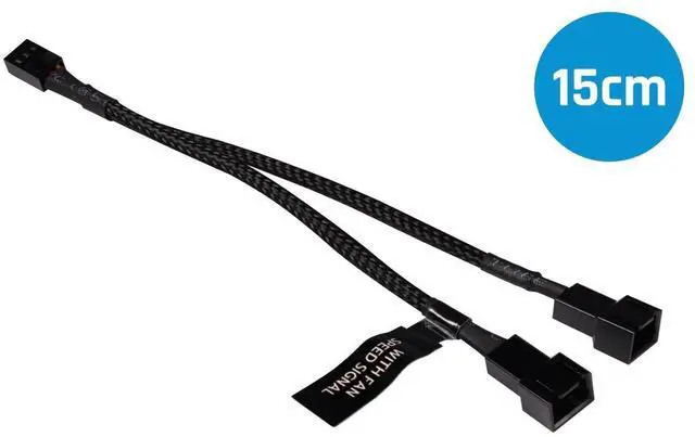 Alt view image 5 of 7 - Alphacool Y-Splitter 3-Pin to 2x 3-Pin Cable - 15cm (18688)
