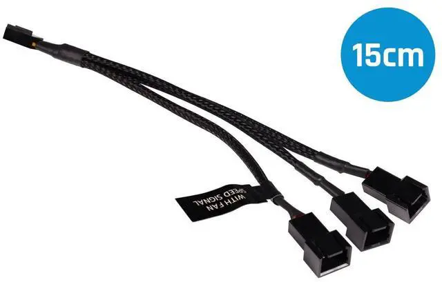 Alt view image 5 of 7 - Alphacool Y-Splitter 3-Pin to 3x 3-Pin Cable - 15cm (18691)
