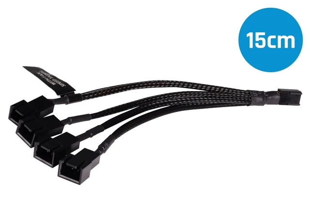 Alt view image 5 of 7 - Alphacool Y-Splitter 3-Pin to 4x 3-Pin Cable - 15cm (18694)