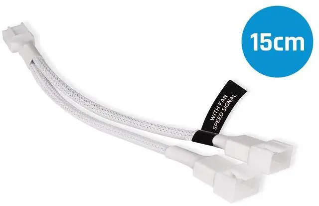 Alt view image 4 of 6 - Alphacool Y-Splitter 4-Pin to 2x 4-Pin PWM Cable - 15cm - White (18722)
