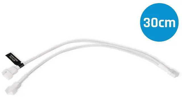 Alt view image 3 of 4 - Alphacool Y-Splitter 4-Pin to 2x 4-Pin PWM Cable - 30cm - White (18723)