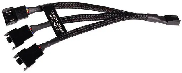 Alt view image 4 of 6 - Alphacool Y-Splitter 4-Pin to 3x 4-Pin PWM Cable - 15cm - Black (18679)