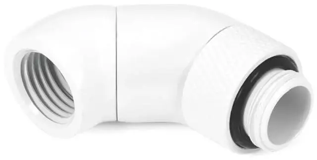 Alt view image 5 of 7 - Alphacool Eiszapfen Angled Adaptor Double-45° Rotatable G1/4 Outer Thread to G1/4 Inner Thread - White (17628)