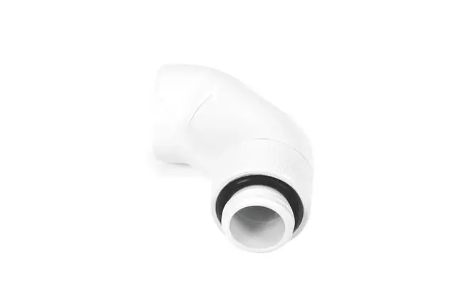 Alt view image 6 of 7 - Alphacool Eiszapfen Angled Adaptor Double-45° Rotatable G1/4 Outer Thread to G1/4 Inner Thread - White (17628)