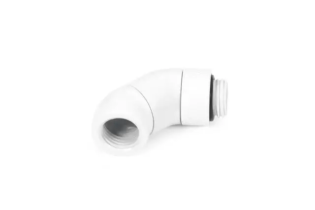 Alt view image 7 of 7 - Alphacool Eiszapfen Angled Adaptor Double-45° Rotatable G1/4 Outer Thread to G1/4 Inner Thread - White (17628)
