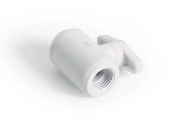 Alt view image 4 of 4 - Alphacool Eiszapfen 2-Way Ball Valve G1/4 - White (17630)