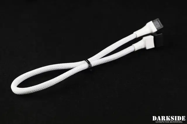 Alt view image 5 of 5 - Darkside 4-Pin 30cm (12") M/F Sleeved PWM Fan Cable White (DS-0963)