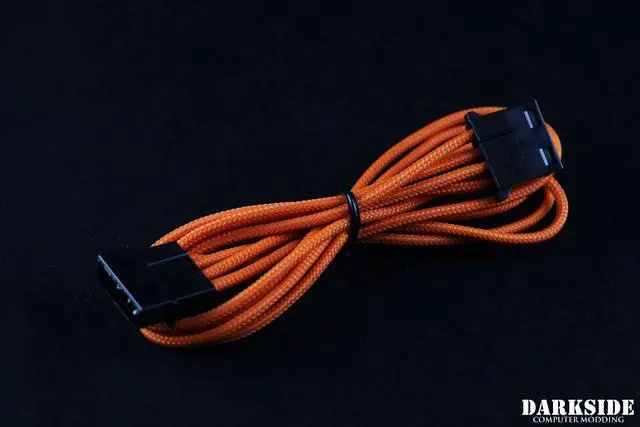 Alt view image 2 of 2 - Darkside 4-Pin MOLEX HSL Extension Single Braid Cable Orange (DS-0959)